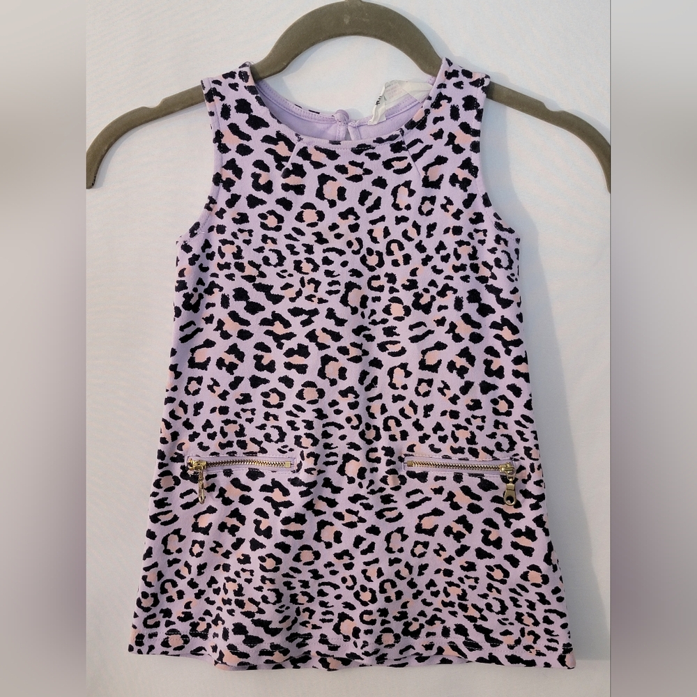 H&M Purple Leopard Print Kids Tank Dress Size 2-4T